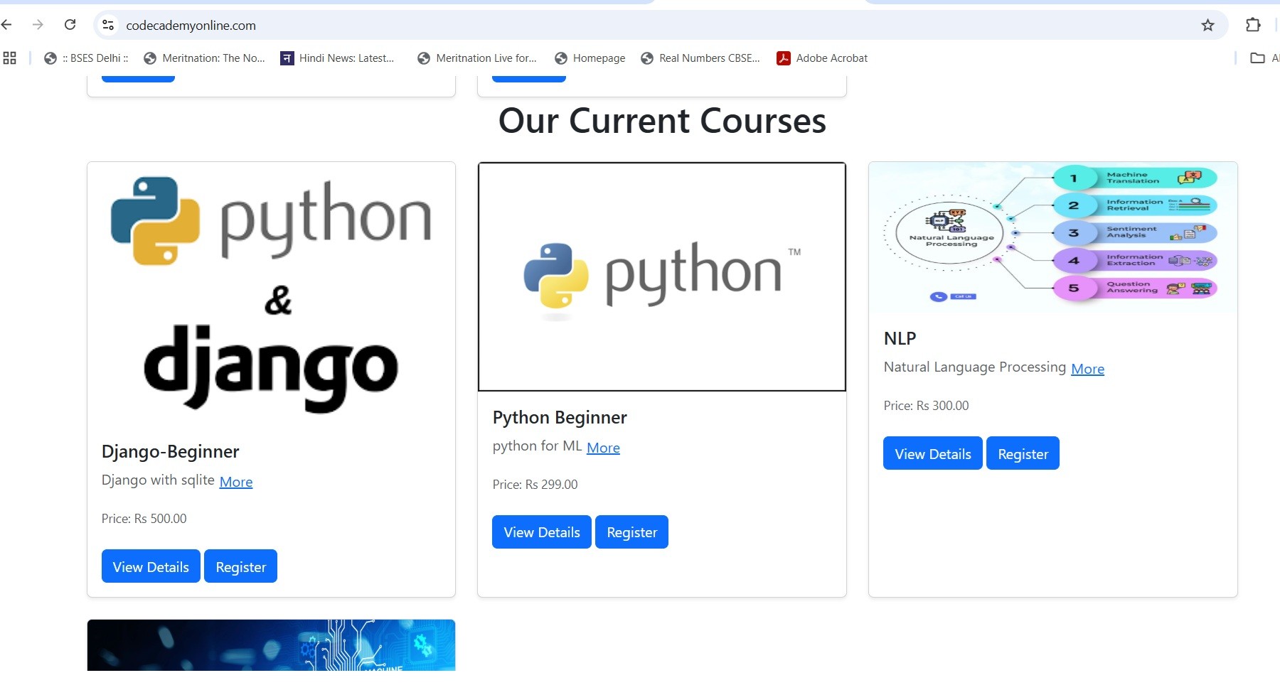 Maintenance of http://www.codecademyonline.com